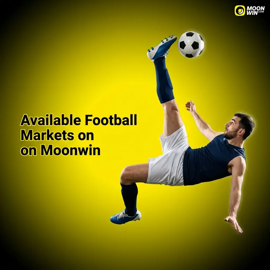 Football betting markets on Moonwin including 1X2, BTTS, handicap, correct score, and goalscorer options