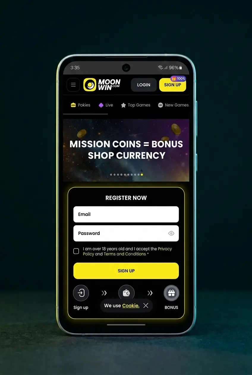 Moonwin APK download and install steps on Android device showing app setup process for version 5.0 and above