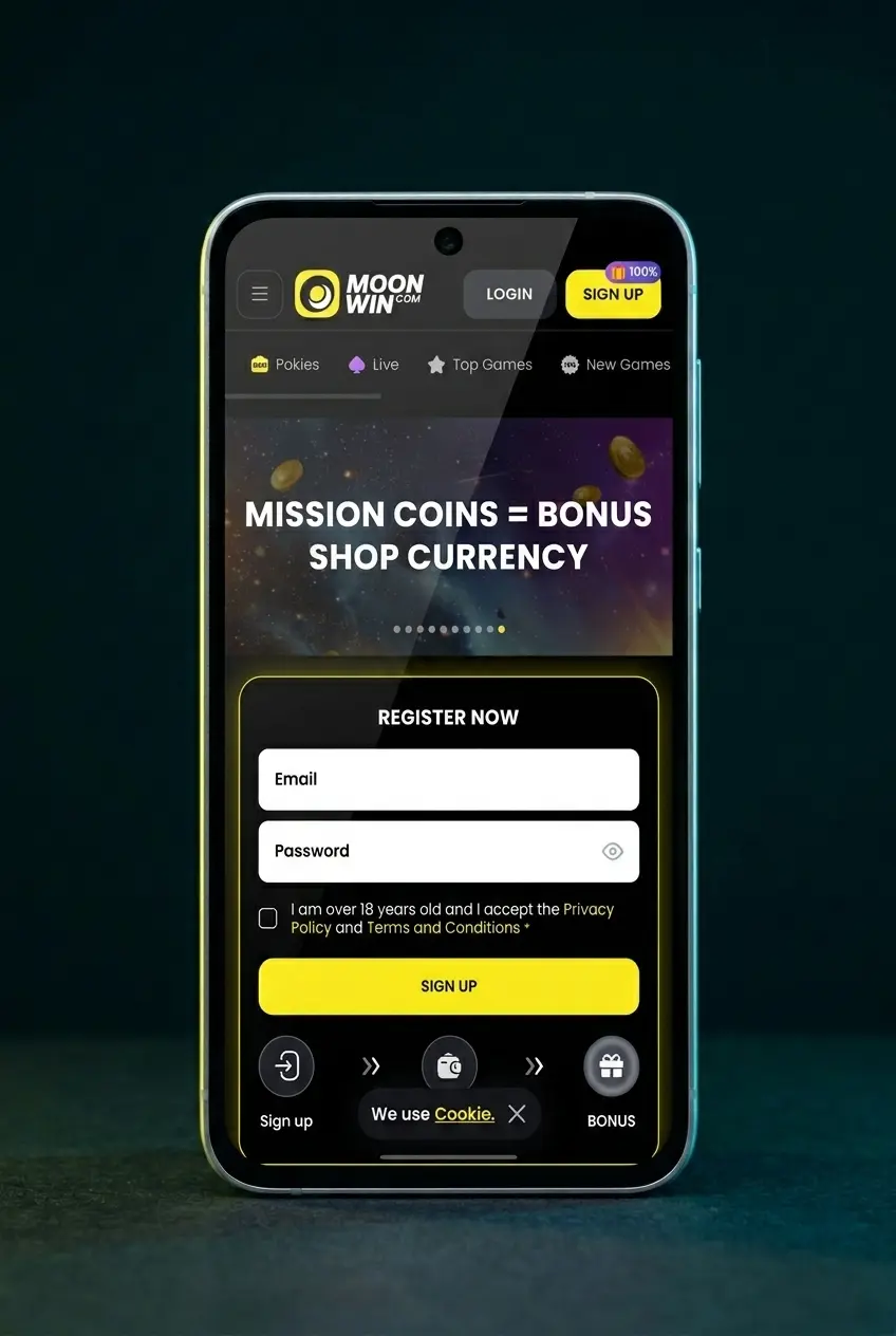 Moonwin APK download and install steps on Android device screen showing app setup process