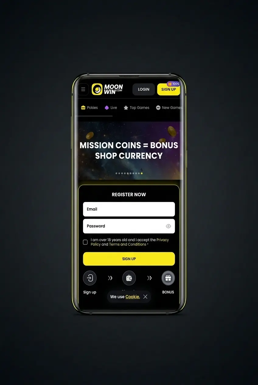 Step-by-step guide on how to place a sports bet on Moonwin platform shown on a mobile screenshot