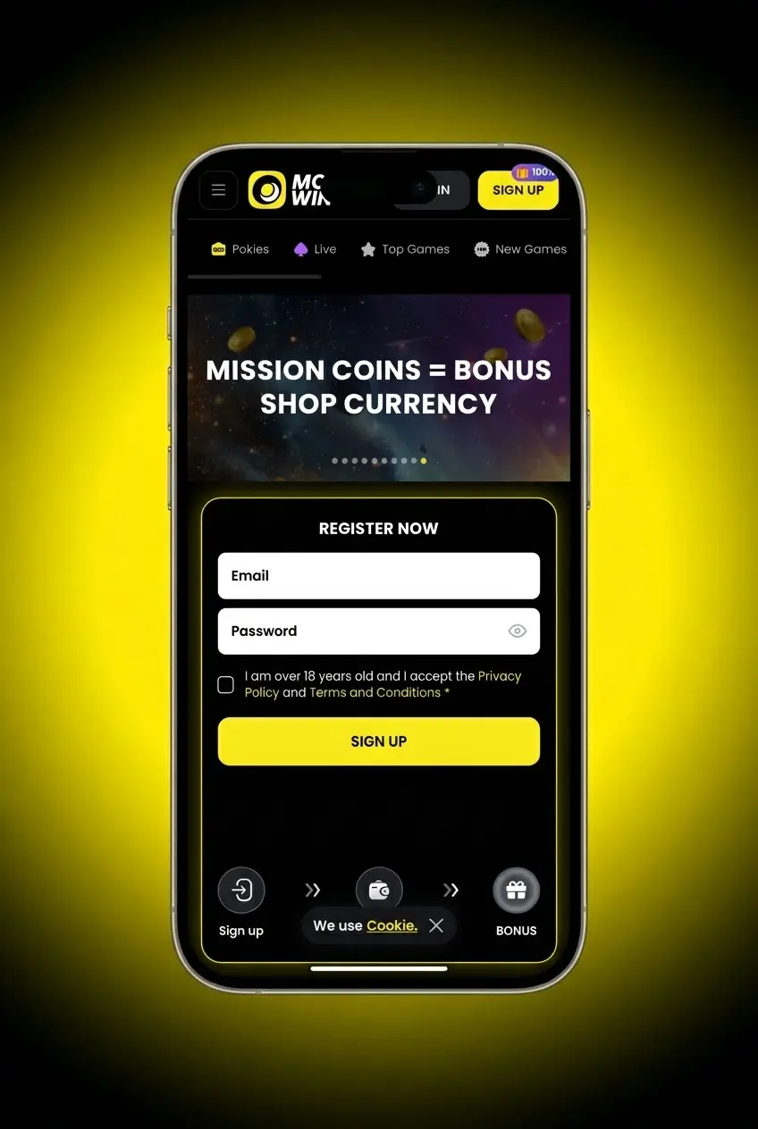 Moonwin slot lobby login screen showing the first step to access real-money slot games on desktop or mobile app