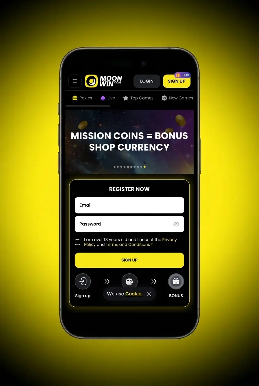 Moonwin account verification KYC steps showing ID upload and proof of address process for Australian users