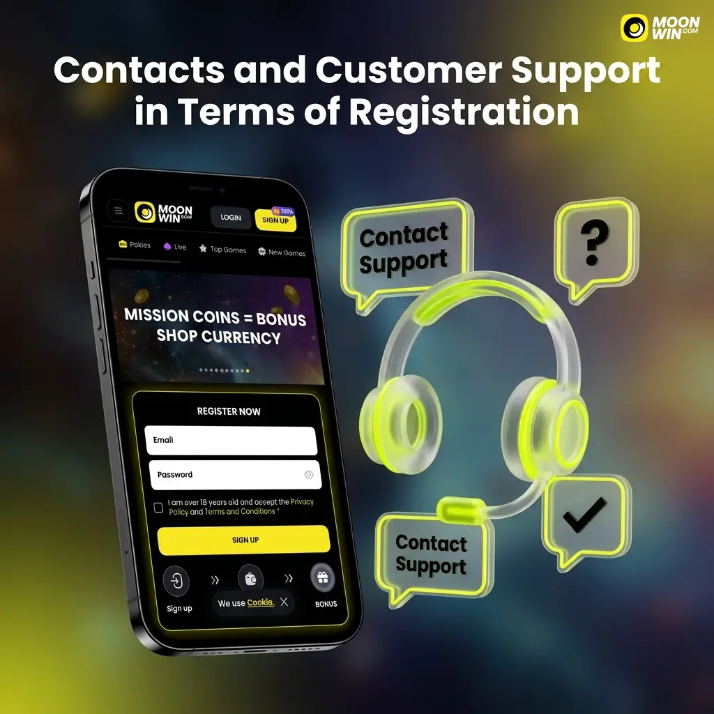 Moonwin customer support contact options including live chat, email, and help centre for Australian players