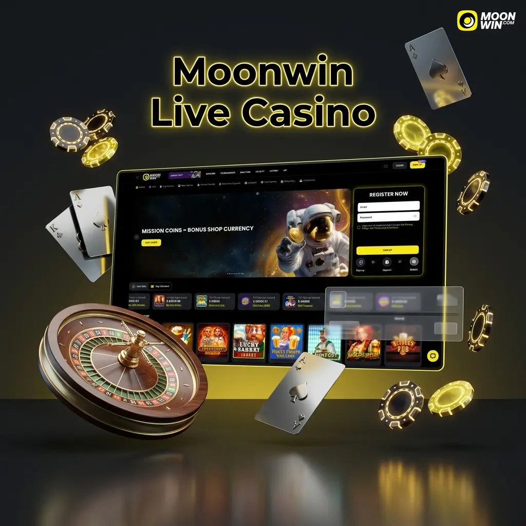 Moonwin live casino with professional human dealers streaming HD table games including blackjack, roulette, baccarat and game shows
