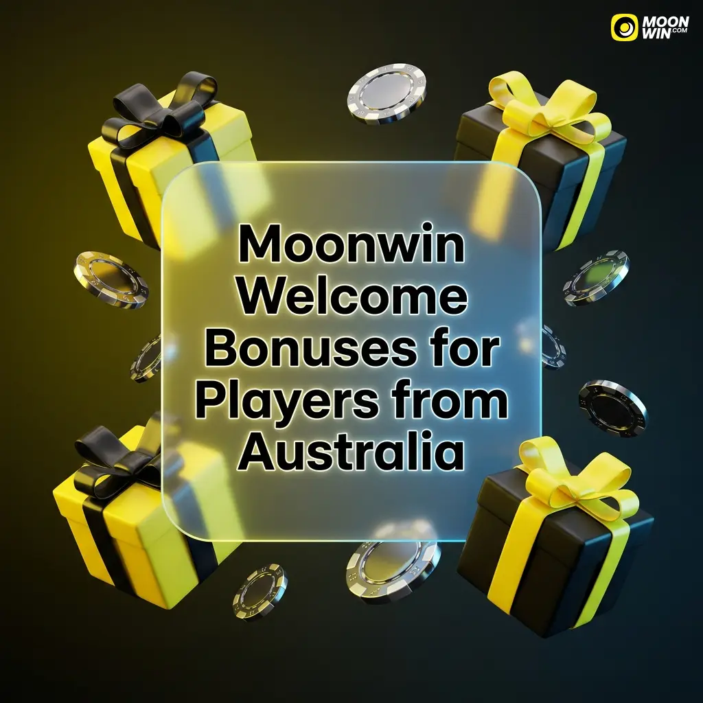 Moonwin welcome bonus options for Australian players showing 100% and 125% deposit match tiers with free spins